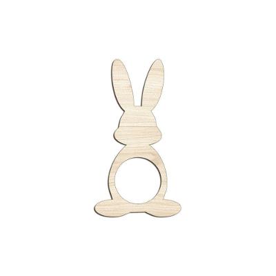 Porta Guardanapo Coelho Frente Kit 4 Peças 5,5cmx10cm- Cria Arte Laser Madeira Clara