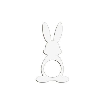 Porta Guardanapo Coelho Frente Kit 4 Peças 5,5cmx10cm- Cria Arte Laser Branco