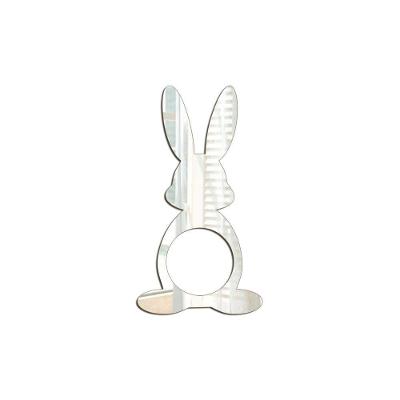 Porta Guardanapo Coelho Frente Espelhado Kit 4 Peças 5,5cmx10cm - Cria Arte Laser Prata