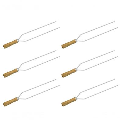Kit 6 Mini Espeto Duplo Churrasco 39 Cm Espetinho Matrinox
