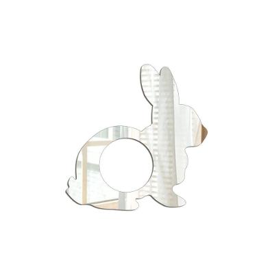 Porta Guardanapo Espelhado Coelho Kit 4 Peças 8cmx8cm - Cria Arte Laser Prata