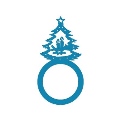 Porta Guardanapo árvore De Natal Kit Com 4 Peças 4,5cmx8,5cm - Cria Arte Laser Azul