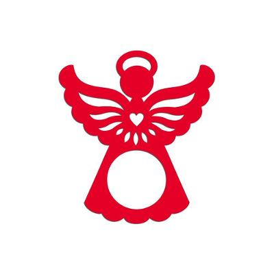 Porta Guardanapo Anjinho Kit Com 4 Peças 7cmx8cm - Cria Arte Laser Vermelho