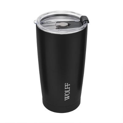Copo Térmico Wolff Aço Inox Parede Dupla Com Tampa Preto 600ml