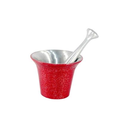 Almofariz Craqueado Socador De Alho Médio Vermelho