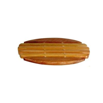 Descanso de Panela de Pau Madeira Modelo Oval 21x16 Cm