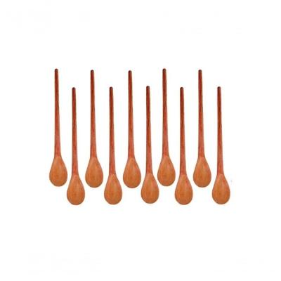 Kit 100 Peças Colher De Pau Madeira Modelos Molho 18 Cm.