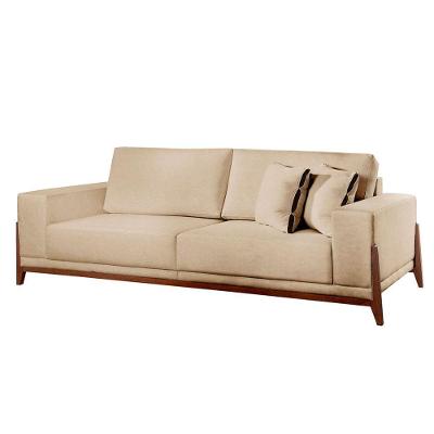 Sofá Fixo Magnus 3 Lugares Luxo 190cm Castellar Móbile Bege