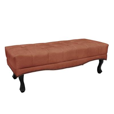 Recamier Decorativo 140cm Loewe Veludo Pés De Madeira Cobre