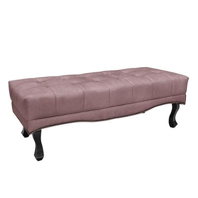 Recamier Decorativo 140cm Loewe Veludo Pés De Madeira Lilás