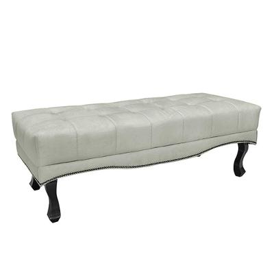 Recamier Decorativo 140cm Loewe Veludo Pés De Madeira Prata