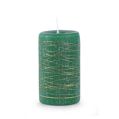 Vela Artesanal Fios 6x8cm Detalhe Original Verde
