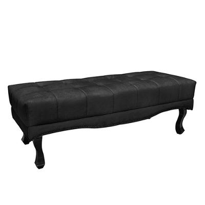 Recamier Decorativo 140cm Loewe Suede Pés De Madeira Preto