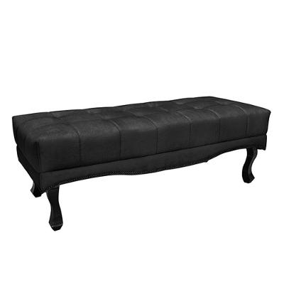 Recamier Decorativo 90cm Loewe Veludo Pés De Madeira Preto