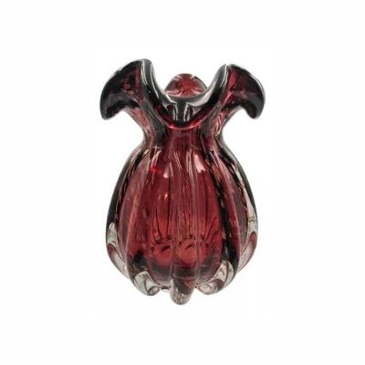 Vaso Em Vidro Italy Púrpura E Rose 13x17,5cm