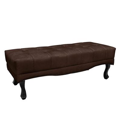 Recamier Decorativo 195cm Loewe Suede Pés De Madeira Café
