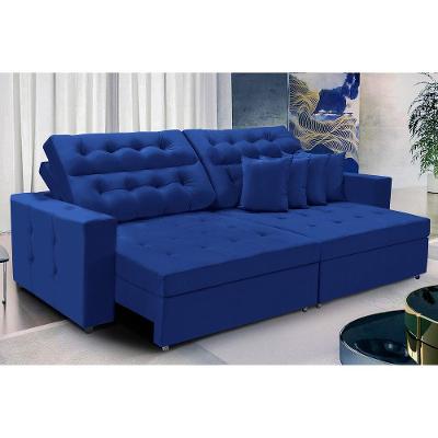 Sofá Texas 2.30m Retrátil E Reclinável - Azul