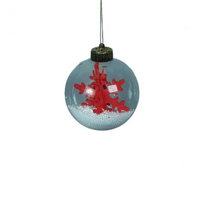 Jogo Com 3 Bolas Transparente E Floco De Neve Interno Bd1124