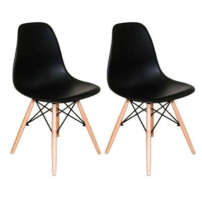 Kit Com 2 Cadeiras Charles Eames Eiffel Preto.