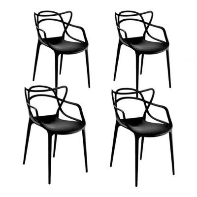 Conjunto Com 4 Cadeira Allegra Solna Masters Sala Jantar Pretas