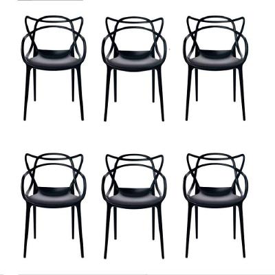 Conjunto Com 6 Cadeiras Allegra Preta Polipropileno