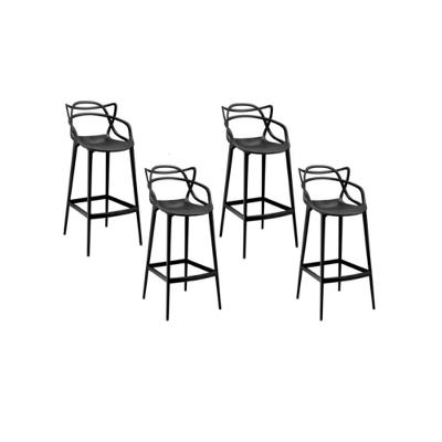 Conjunto C/4 Banqueta Allegra Alta Master Preta Cozinha Americana Balcão Polipropileno.