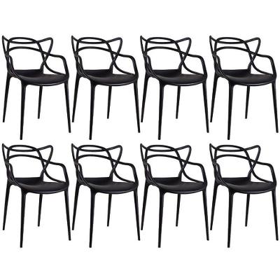 Kit - 8 X Cadeiras Masters Allegra - Preto