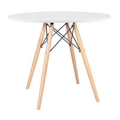 Mesa De Jantar Redonda Eames Eiffel - Wood - Tampo De Mdf - 90cm - Branco