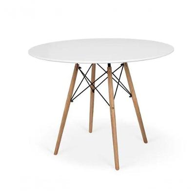 Mesa De Jantar Redonda Eames Eiffel - Wood - Tampo De Mdf - 90cm - Branco