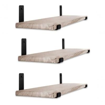 Kit 3 Prateleiras Suspensas Com Par De Mão Francesa 80X50X20 Para Lavabo