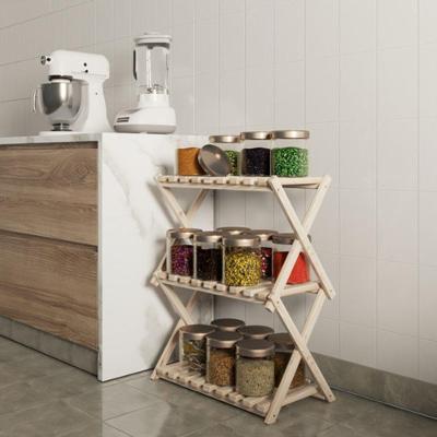 Kit Com 3 Prateleiras Porta Temperos P/ Cozinhas Organizador