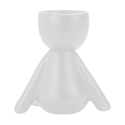 Vaso Decorativo Bravadecor Bob Robert Planta Em Cerâmica Branco