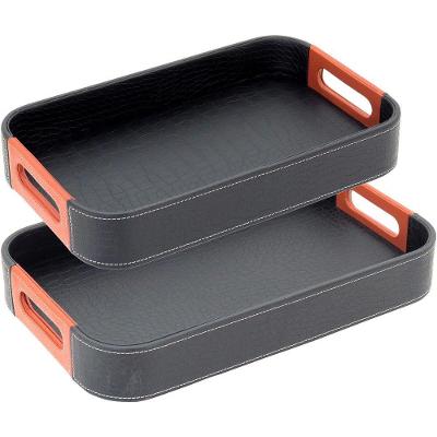 Bandeja 5X41,5X26,5Cm Sintético Preto 2Pç