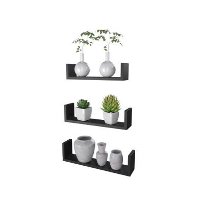 Prateleira Com Aba Estilo 3 Peças - Dicarlo Preto