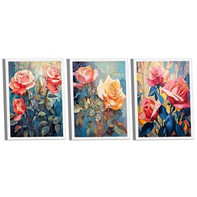 Conjunto De Quadros Trio Flores -- Br Artes