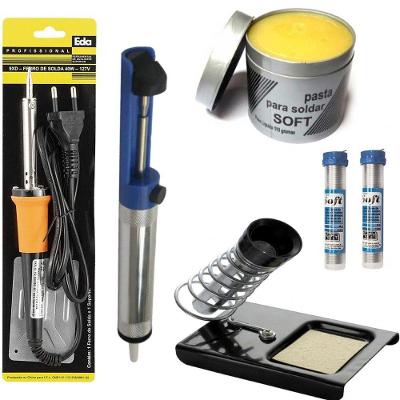 Kit Ferramentas Ferro Solda Tubetes Sugador Suporte 127V 60W