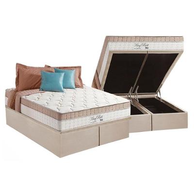 Cama Box Baú King: Colchão Molas Ensacadas Anjos Masterpocket King Best + Base Clean(193X203)