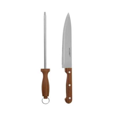 Conjunto Para Churrasco 2 Pçs Chaira E Faca 8" Hauskraft