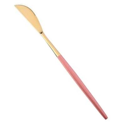 Faca Slim Rosa E Dourado Home Design 22 Cm
