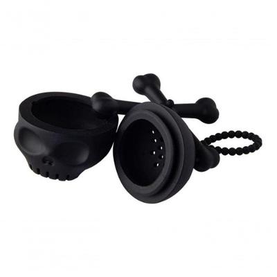Infusor Filtro Silicone Chá Preto Caveira Reutilizável Bones