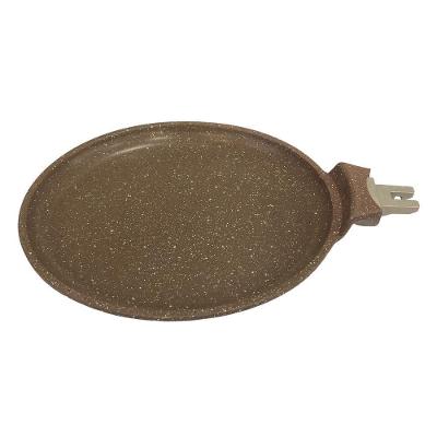 Frigideira Pó De Mármore Antiaderente C/ Cabo Removível 24cm Marrom Cazaro