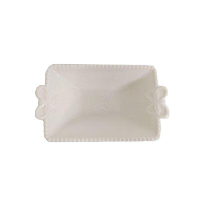 Petisqueira Cerâmica Branco Com Detalhe De Laço