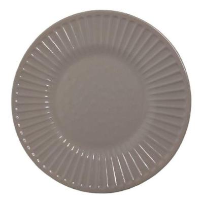 Prato Raso Refeição Melamina Plástico Cinza 25cm Yangzi