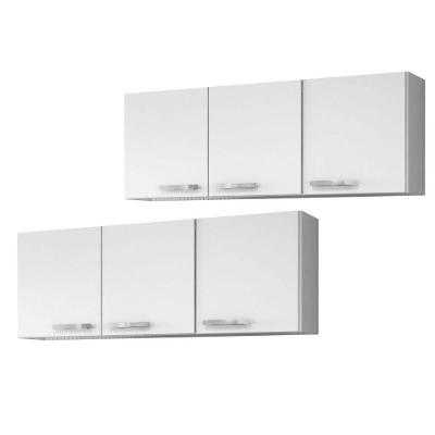 Kit 2 Armários Aéreos Parma 3 Portas 150cm Branco Lumil