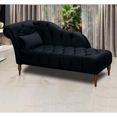 Divã Chaise Montreal Veludo 1,60cm Speciale Home Preto
