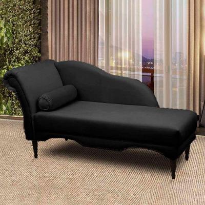 Divã Chaise Copenhagen Veludo 1,60cm Speciale Home Preto