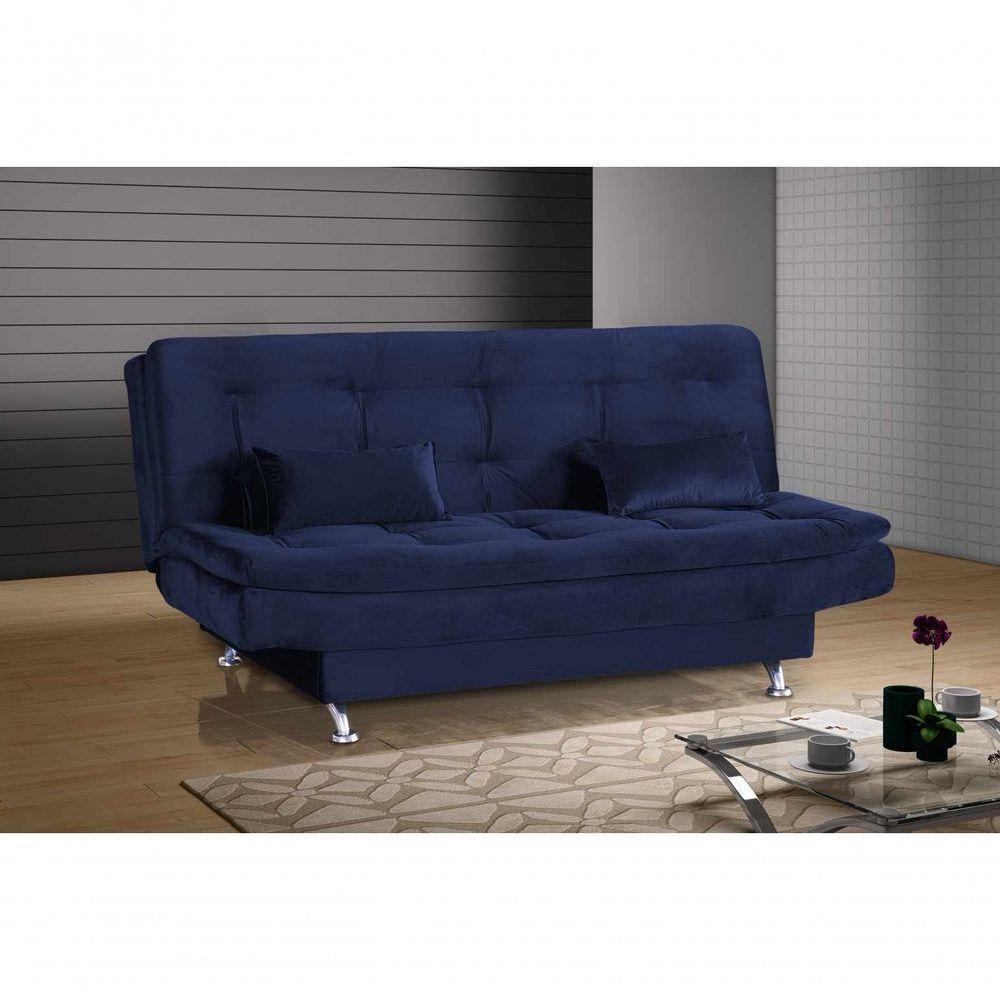 Sofa Cama Salome Veludo Azul Matrix - 3