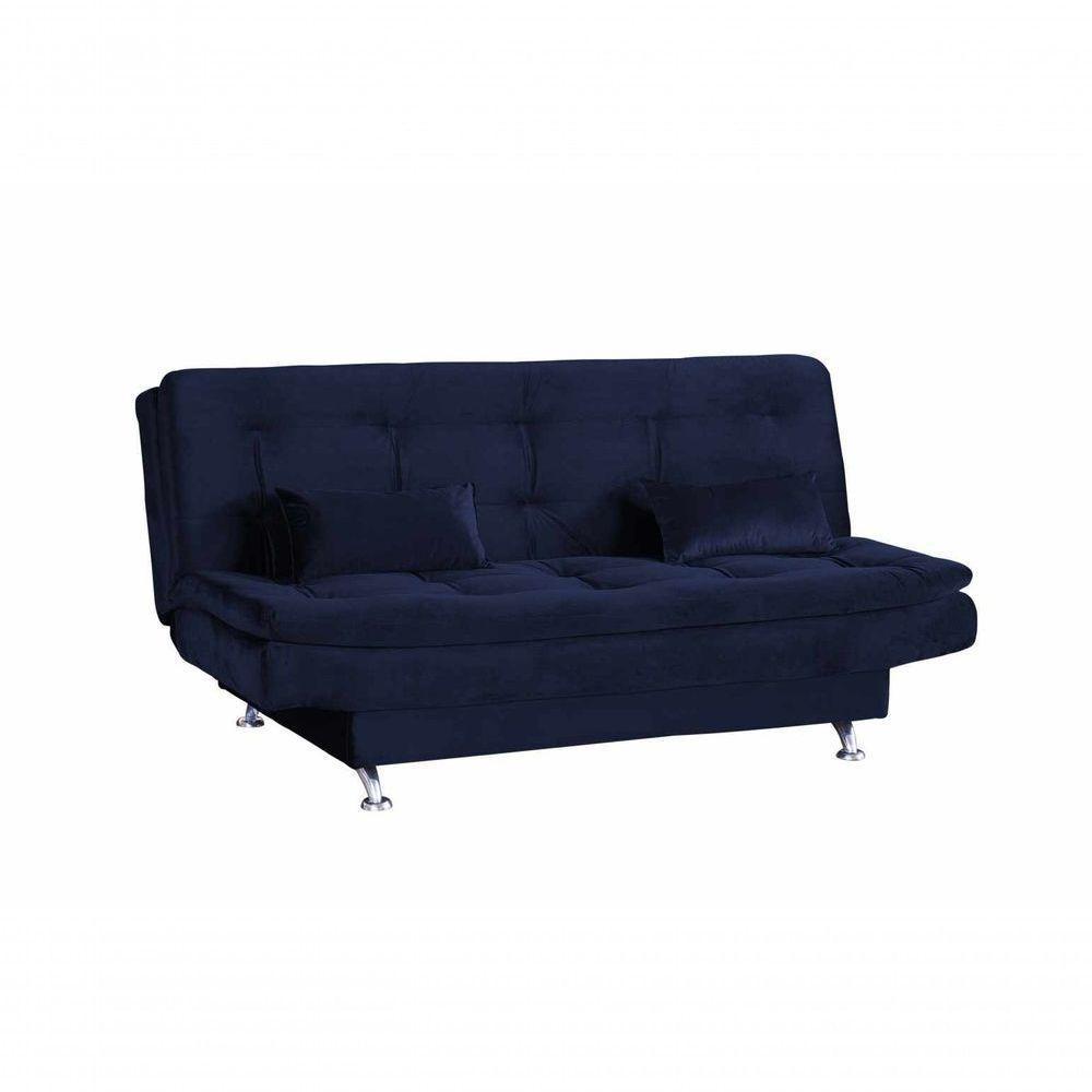 Sofa Cama Salome Veludo Azul Matrix - 1