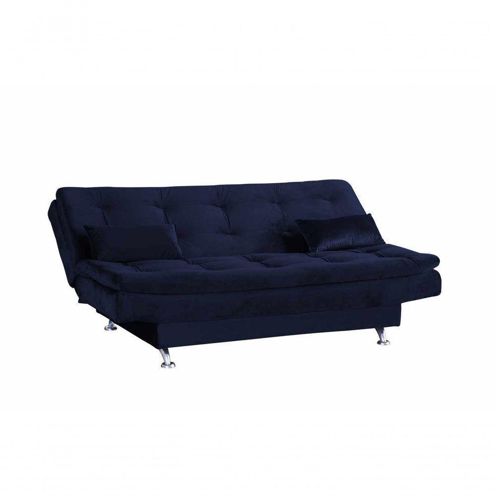 Sofa Cama Salome Veludo Azul Matrix - 2