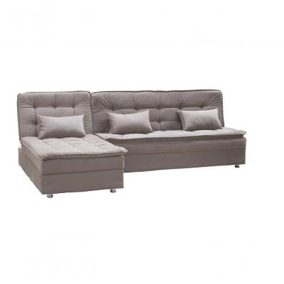 Sofá Cama Reclinável Com Chaise Penelope - New Chumbo Light